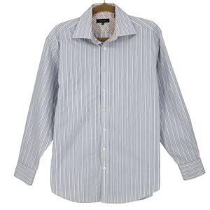 Ted Baker London Dress Shirt Mens 16 Neck 34 35 Sleeve Blue White Stripe Cotton